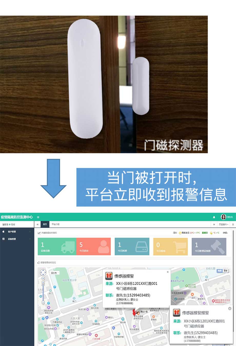 NB-IOT門磁傳感器